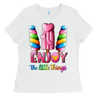 White enjoy the little things Ladies Tee - AdoDesignShop