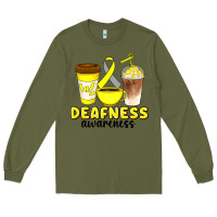 Army Green deafness awareness coffee cups Long Sleeve Tee - Artiststas