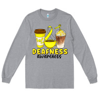 Heather Grey deafness awareness coffee cups Long Sleeve Tee - Artiststas
