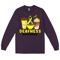 Plum deafness awareness coffee cups Long Sleeve Tee - Artiststas