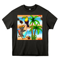 Asphalt tropical animals seamless pattern Heavy Core Tee - BundleAndBundleShop