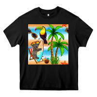 Black tropical animals seamless pattern Heavy Core Tee - BundleAndBundleShop
