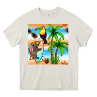 Cream tropical animals seamless pattern Heavy Core Tee - BundleAndBundleShop