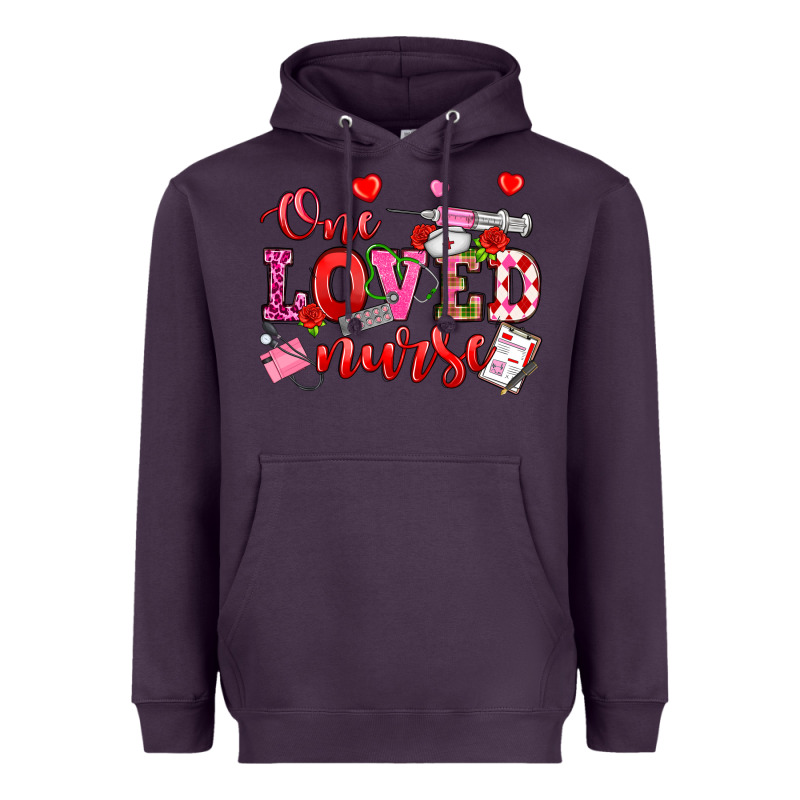 One Loved Nurse Valentine's Day Heavyweight Hoodie by OliviaCreatesArt | Teevron