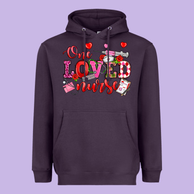 One Loved Nurse Valentine's Day Heavyweight Hoodie Designed By Oliviacreatesart