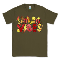 Army Green softball vibes Classic Tee - MaliasSmallBusiness