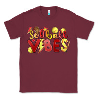 Burgundy softball vibes Classic Tee - MaliasSmallBusiness