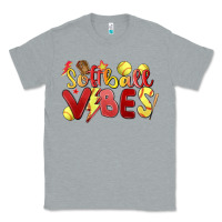 Heather Grey softball vibes Classic Tee - MaliasSmallBusiness