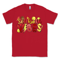 Red softball vibes Classic Tee - MaliasSmallBusiness