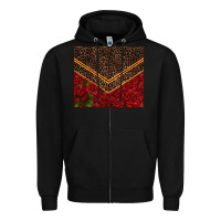 Black red roses with leopard Zipper Hoodie - TumblerDesignByShophia
