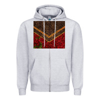 Heather Grey red roses with leopard Zipper Hoodie - TumblerDesignByShophia