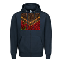 Navy red roses with leopard Zipper Hoodie - TumblerDesignByShophia