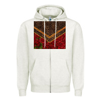 Oatmeal Heather red roses with leopard Zipper Hoodie - TumblerDesignByShophia