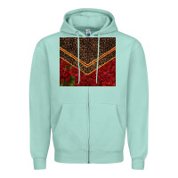 Seafoam red roses with leopard Zipper Hoodie - TumblerDesignByShophia