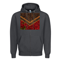 Smoke red roses with leopard Zipper Hoodie - TumblerDesignByShophia