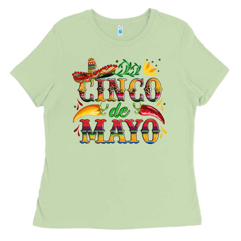 Cinco De Mayo With Pepper And Sombrero Ladies Tee by Artiststas | Teevron