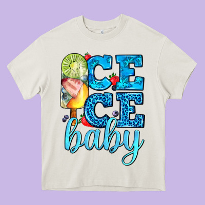 Ice Ice Baby With Popsicle Heavy Core Tee Designed By Adodesignshop