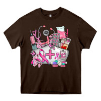 Chocolate Brown nurse cancer Heavy Core Tee - AdoDesignShop