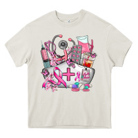Cream nurse cancer Heavy Core Tee - AdoDesignShop