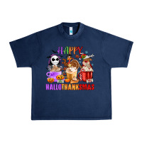 Navy happy hallothanksmas Urban Heavy Tee - MaliasSmallBusiness