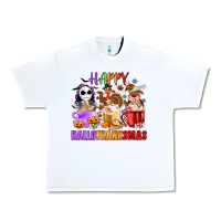 White happy hallothanksmas Urban Heavy Tee - MaliasSmallBusiness