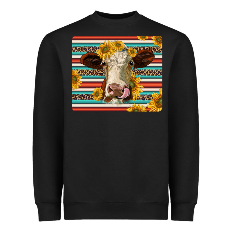 Serape Leopard Hereford Cattle Mousepad Heavyweight Sweatshirt by Jasminsmagicworld | Teevron