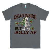 Charcoal Heather dead inside but jolly af Classic Tee - MaliasSmallBusiness