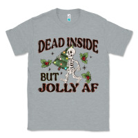 Heather Grey dead inside but jolly af Classic Tee - MaliasSmallBusiness
