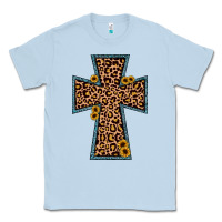 Dusty Blue leopard sunflower cross Classic Tee - JahusDesignShop