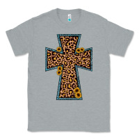 Heather Grey leopard sunflower cross Classic Tee - JahusDesignShop