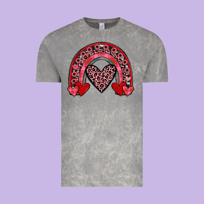 Valentines Heart Rainbow Vintage Tee Designed By Jahusdesignshop