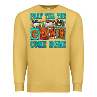 Antique Gold pray till the cows come home olivia Premium Sweatshirt - OliviaCreatesArt