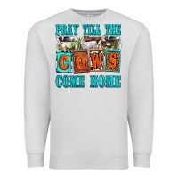 Dove Grey pray till the cows come home olivia Premium Sweatshirt - OliviaCreatesArt