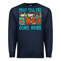 Navy pray till the cows come home olivia Premium Sweatshirt - OliviaCreatesArt