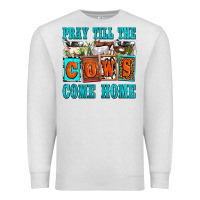 Oatmeal Heather pray till the cows come home olivia Premium Sweatshirt - OliviaCreatesArt