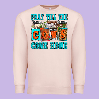 Pray Till The Cows Come Home Olivia Premium Sweatshirt Designed By Oliviacreatesart