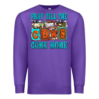 Purple pray till the cows come home olivia Premium Sweatshirt - OliviaCreatesArt