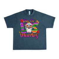 Midnight Navy dia de los muertos Urban Heavy Tee - MaliasSmallBusiness