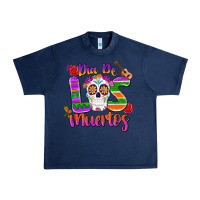 Navy dia de los muertos Urban Heavy Tee - MaliasSmallBusiness