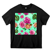 Black floral background Heavy Core Tee - BundleAndBundleShop