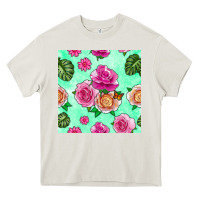 Cream floral background Heavy Core Tee - BundleAndBundleShop
