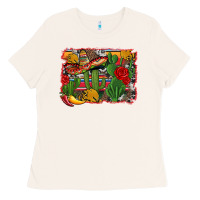 Bone mexican cacti background Ladies Tee - Artiststas