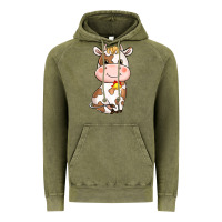 Vintage Olive cartoon cow Vintage Hoodie - NancyCooperArtShop