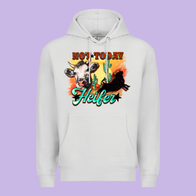 Not Today Heifer Premium Hoodie Designed By Howdyjamesfarm