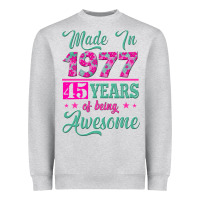 Heather Grey made in 1977, 45 years of being awesome Heavyweight Sweatshirt - Jasminsmagicworld