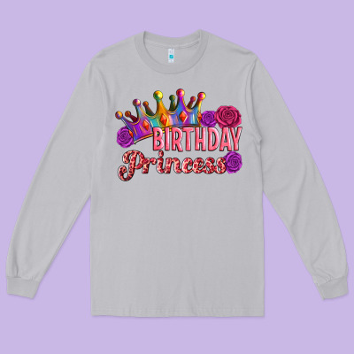 Birthday Princess Long Sleeve Tee Designed By Artiststas