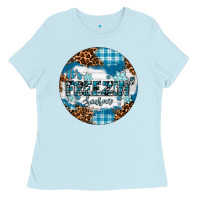Baby Blue It's Freezin' Season Ladies Tee - RanaPortraitStore