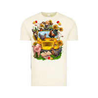 Vintage Arctic farm animals with school bus Vintage Tee - NancyCooperArtShop