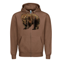 Chestnut Grizzly Bear Zipper Hoodie - HowdyJamesFarm