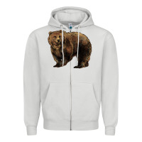 Dove Grey Grizzly Bear Zipper Hoodie - HowdyJamesFarm